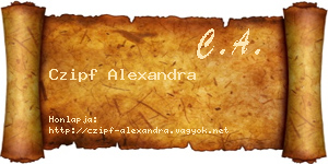 Czipf Alexandra névjegykártya